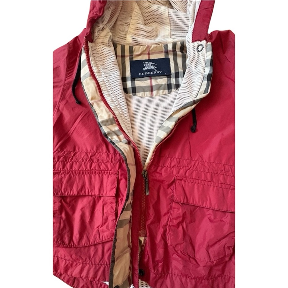 Burberry Toddler Hooded Jacket Red/Maroon Size 2 - Picture 6 of 6